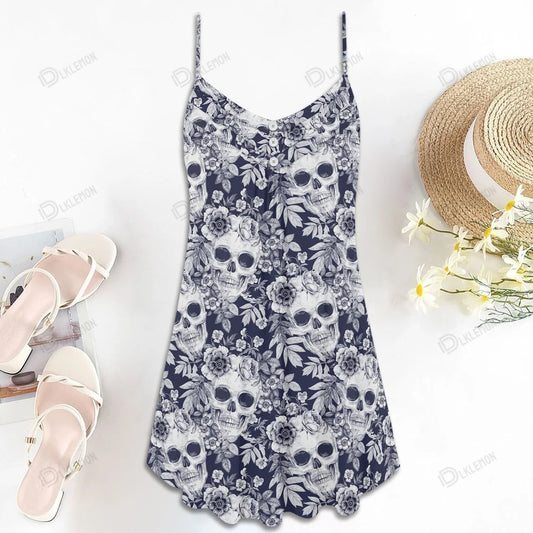 Skull Lover Spaghetti Strap Summer Dress SKU0633
