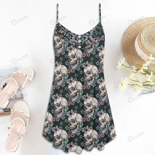 Skull Lover Spaghetti Strap Summer Dress SKU0642